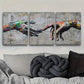 3pcs   Graffiti-Inspired Creation Wrapped Wall Art Set Canvas Framed 40x60cm - High Quality Print 100% Australian Made Wall Canvas Ready to Hang