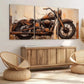 3pcs Modern Art Abstract Motorcycle Brown Art Wall Art Set Canvas Framed 40x60cm - High Quality Print 100% Australian Made Wall Canvas Ready to Hang