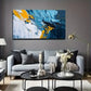Yellow & White Swirls Abstract Wall Art Canvas Office Home Room Framed 120x60cm