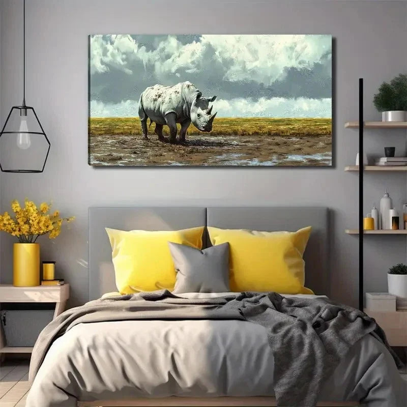 Bohemian Wildlife Perfect Wall Art Canvas Office Home Room Framed 120x60cm