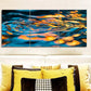 3pcs Blue & Orange Water Reflections, Metal Print Ready to Hang Art