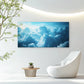 Blue & White Cloud Decor Wall Art Canvas Office Home Room Framed 80x45cm