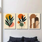 3pcs Modern Abstract Leaf Geometric Shapes Metal Print Ready to Hang Art