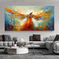 Abstract Angel Wings Vibrant Wall Art Canvas Office Home Room Framed 80x45cm