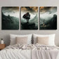3pcs Flying Dragon And Black Knight Wall Art Set Canvas Framed 40x60cm - High Quality Print 100% Australian Made Wall Canvas Ready to Hang