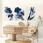 3pcs Navy Blue Abstract Botanical Aesthetic Wall Art Set Canvas Framed 40x60cm - High Quality Print 100% Australian Made Wall Canvas Ready to Hang