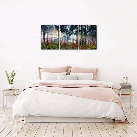 3pcs Nature Sunrise Trees Forest Metal Print Ready to Hang Art