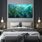 Abstract Green Tree Décor Wall Art Canvas Office Home Room Framed 120x60cm