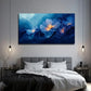 Blue Hibiscus Flower Wall Art Canvas Office Home Room Framed 120x60cm