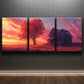 3pcs Rustic Dilapidated House Alone Sky Red Wall Art Set Canvas Framed 40x60cm - High Quality Print 100% Australian Made Wall Canvas Ready to Hang