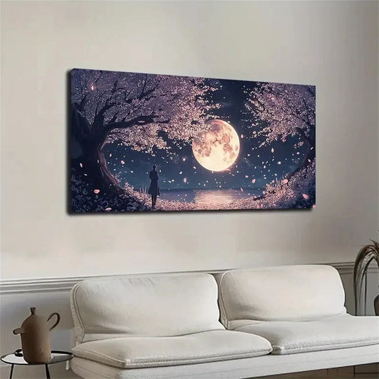 Cherry Blossom Trees Bright Wall Art Canvas Office Home Room Framed 120x60cm