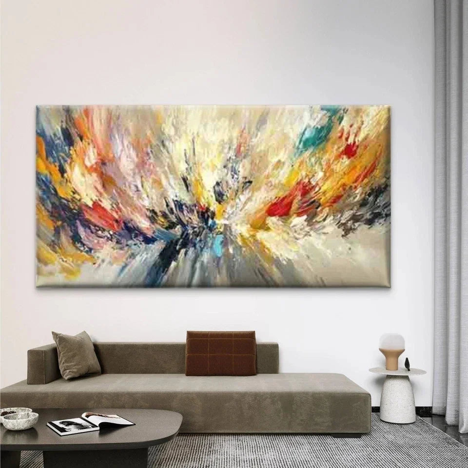 Modern Abstract Oil Painting Wall Art Canvas Office Home Room Framed 120x60cm