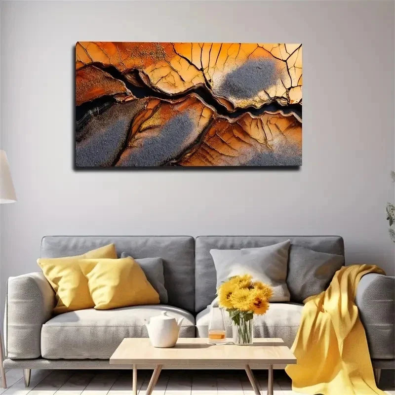 Three-Dimensional Cracks Wall Art Canvas Office Home Room Framed 120x60cm