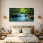 Thick Jungle Waterfall Wall Art canvas office home room framed 120x60cm