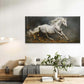 Stallion with Golden Leaves Wall Art Canvas Office Home Room Framed 80x45cm