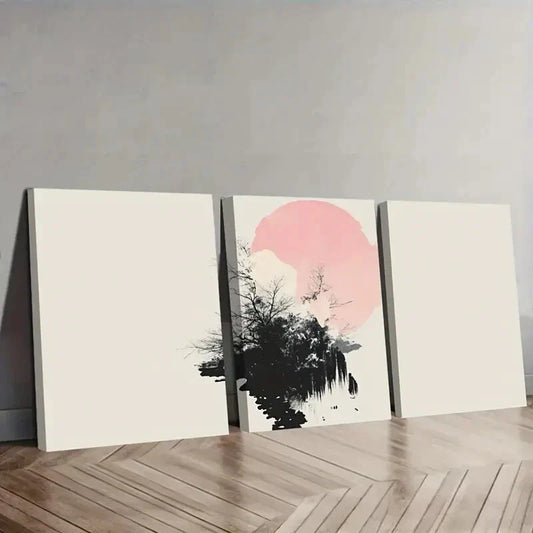 3pcs Gentle Hum of Nature's Heartbeat Wall Art Set Canvas Framed 40x60cm - High Quality Print 100% Australian Made Wall Canvas Ready to Hang
