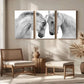 3pcs Modern & Traditional Style Elegant White Metal Print Ready to Hang Art