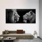Lioness & Cub Wall Art Canvas Office Home Room Framed 120x60cm