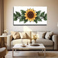 Vibrant Yellow Sunflower Wall Art Canvas Office Home Room Framed 80x45cm