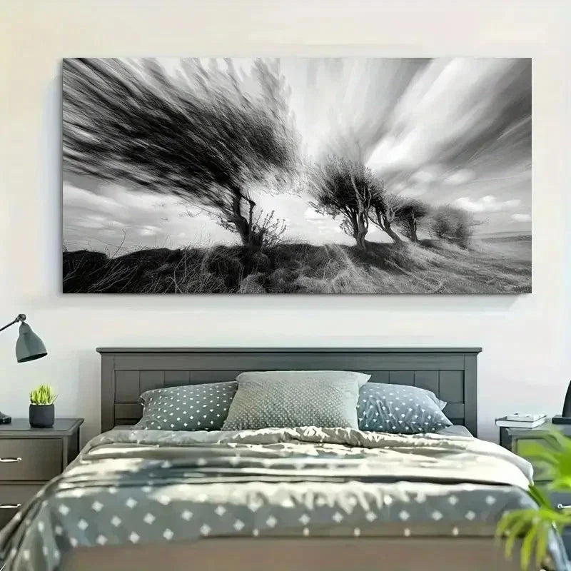 Features A Small Tree Scene Wall Art Canvas Office Home Room Framed 120x60cm