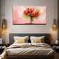 Red Rose Vase With Pink Roses Wall Art canvas office home room framed 120x60cm