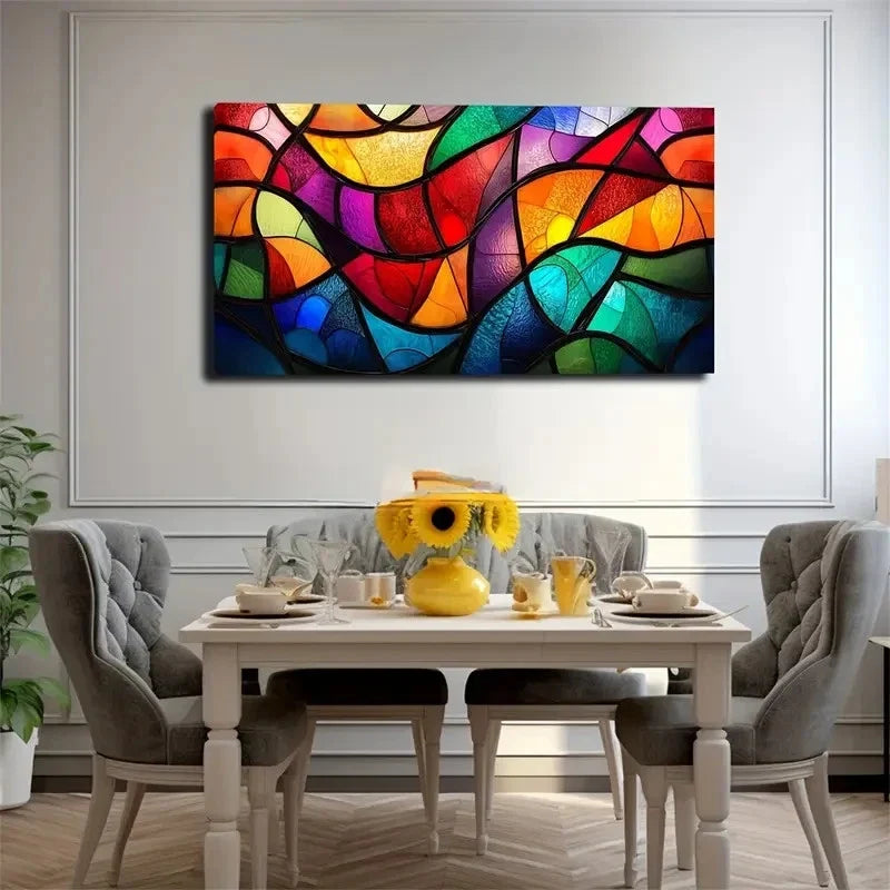Vibrant Colorful Patterns Decor Wall Art Canvas Office Home Room Framed 120x60cm