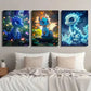 3pcs Dragon Dinosaur in the Forest Wall Art Set Canvas Framed 40x60cm - High Quality Print 100% Australian Made Wall Canvas Ready to Hang