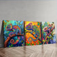 3pcs Chameleon Colorful Beauty Nature Perfect Wall Art Set Canvas Framed 40x60cm - High Quality Print 100% Australian Made Wall Canvas Ready to Hang