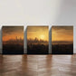 3pcs Urban Glow Sunset Cityscape Wall Art Set Canvas Framed 40x60cm - High Quality Print 100% Australian Made Wall Canvas Ready to Hang