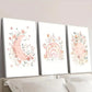 3pcs Moon Rainbow Sun Full of Flowers Wall Art Set Canvas Framed 40x60cm - High Quality Print 100% Australian Made Wall Canvas Ready to Hang