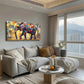 Block Combinations Of Elephants Wall Art Canvas Office Home Room Framed 120x60cm