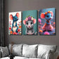 3pcs Charming Mouse Cute Animal Picture Wall Art Set Canvas Framed 40x60cm - High Quality Print 100% Australian Made Wall Canvas Ready to Hang
