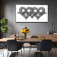 White Interlocking Loop Design Wall Art Canvas Office Home Room Framed 120x60cm