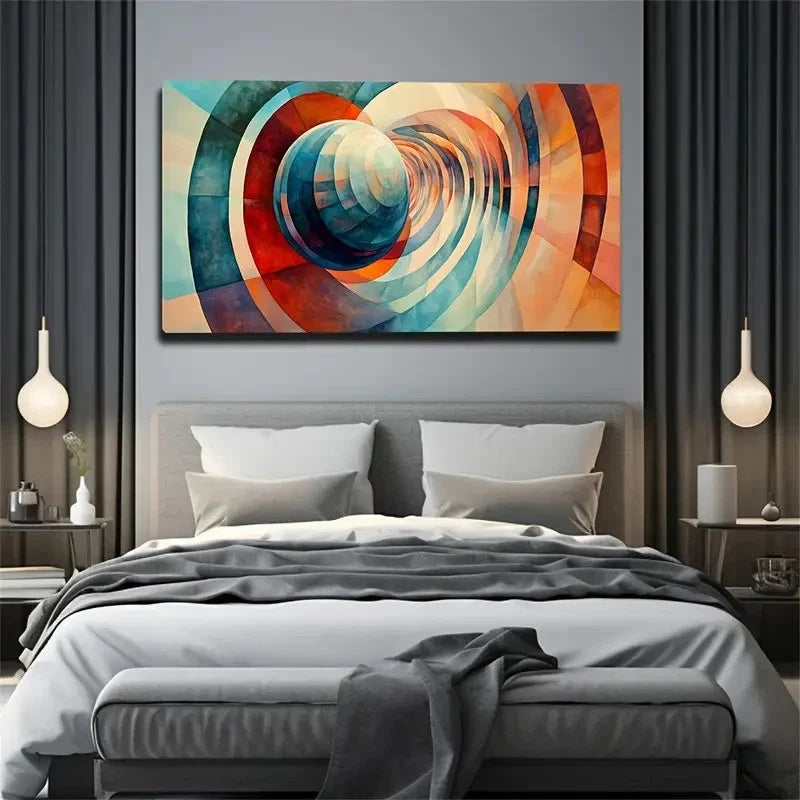 Modern Abstract Horizontal Wall Art Canvas Office Home Room Framed 120x60cm