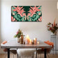 Pink & Teal Feather Pattern Wall Art Canvas Office Home Room Framed 120x60cm