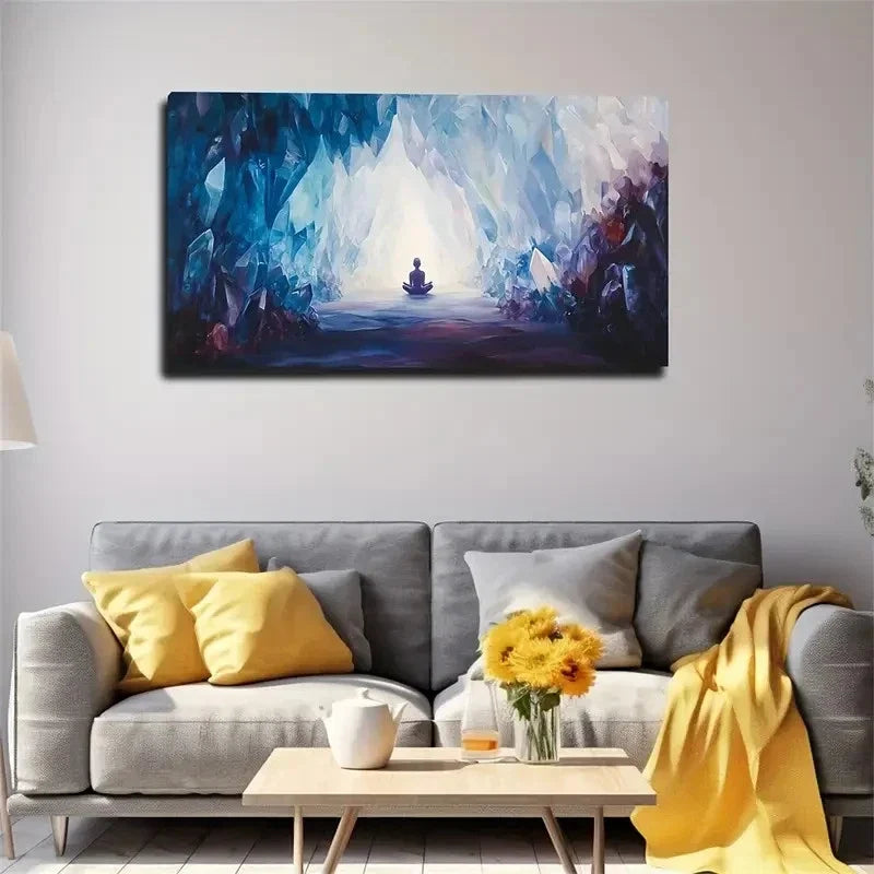 Dream Meditating Person Wall Art Canvas Office Home Room Framed 120x60cm
