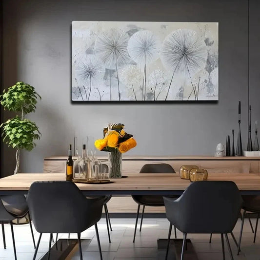 Modern Minimalist Floral Wall Art Canvas Office Home Room Framed 80x45cm