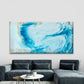 Abstract Blue Gold Watercolor Wall Art Canvas Office Home Room Framed 120x60cm