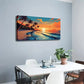 Beach Sunset Landscape Deco Wall Art Canvas Office Home Room Framed 120x60cm