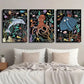 3pcs Dolphin Octopus Stingray Underwater Wall Art Set Canvas Framed 40x60cm - High Quality Print 100% Australian Made Wall Canvas Ready to Hang