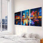 3pcs Futuristic Neon Motion Blur Decorative Wall Art Set Canvas Framed 40x60cm - High Quality Print 100% Australian Made Wall Canvas Ready to Hang