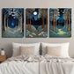 3pcs William Morris Moon and Forest Wall Art Set Canvas Framed 40x60cm - High Quality Print 100% Australian Made Wall Canvas Ready to Hang