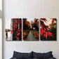 3pcs Autumn Tree Red Maple Leaves Floral Wall Art Set Canvas Framed 40x60cm - High Quality Print 100% Australian Made Wall Canvas Ready to Hang