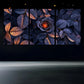 3pcs Purple Roses Stunning Golden Metal Print Ready to Hang Art