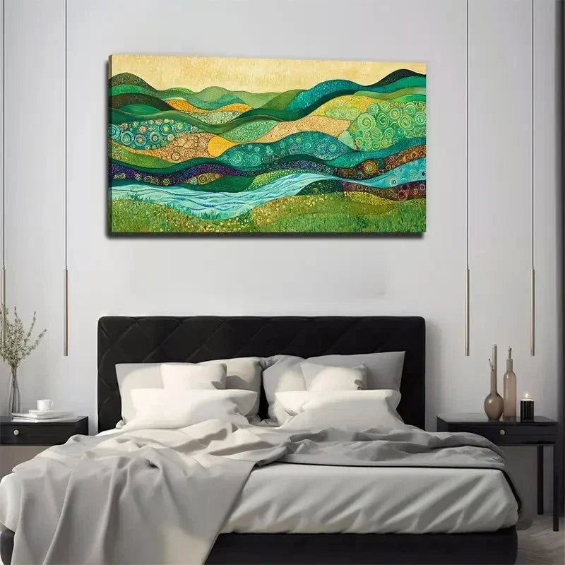 Elegant River Perfect Wall Art Canvas Office Home Room Framed 120x60cm