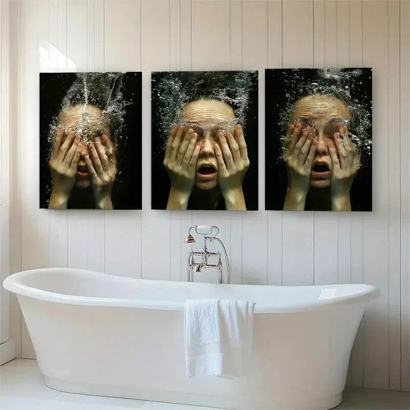 3pcs Featuring Expressive Face Immersion Perfect Wall Art Set Canvas Framed 40x60cm - High Quality Print 100% Australian Made Wall Canvas Ready to Hang