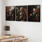 3pcs Abstract Smoking Skeleton Rose Black Chair Wall Art Set Canvas Framed 40x60cm - High Quality Print 100% Australian Made Wall Canvas Ready to Hang