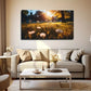 White Daisies Suitable Wall Art Canvas Office Home Room Framed 80x45cm