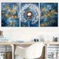 3pcs Abstract Blue And Golden Dandelion Decor Wall Art Set Canvas Framed 40x60cm - High Quality Print 100% Australian Made Wall Canvas Ready to Hang