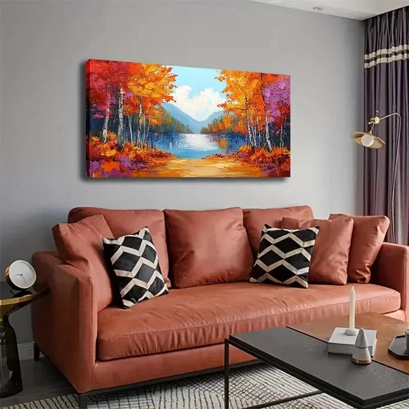 The Beautiful Autumn Mountains Wall Art Canvas Office Home Room Framed 120x60cm